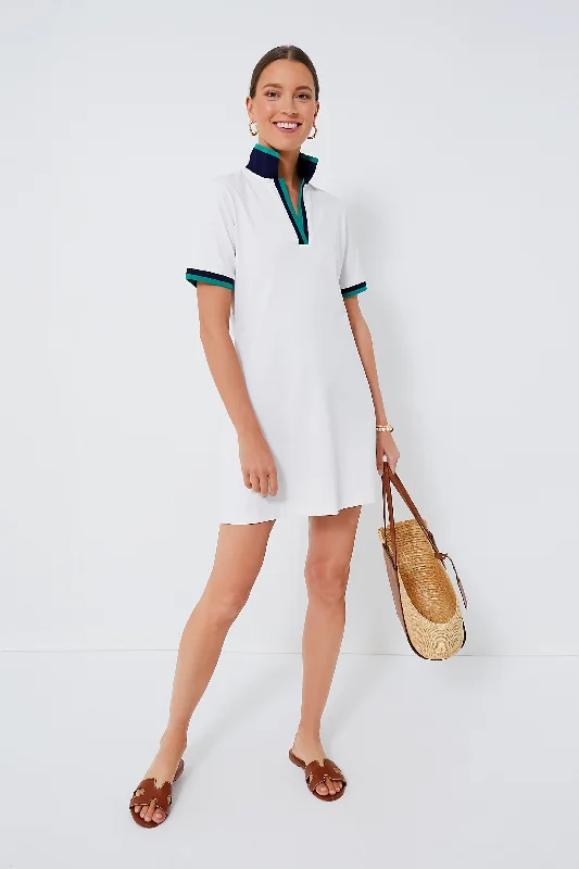 White Hutton Polo Dress Tunics Hiking breathable