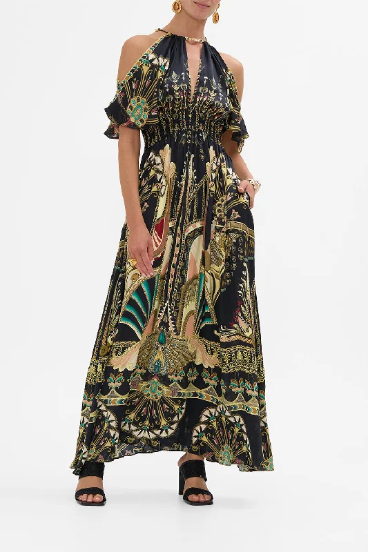 NECK PIECE SHIRRED WAIST LONG DRESS THEY CALLED HER NEFERTARI Tunics Versatile stylish NECK PIECE SHIRRED WAIST LONG DRESS THEY CALLED HER NEFERTARI Tunics Versatile stylish