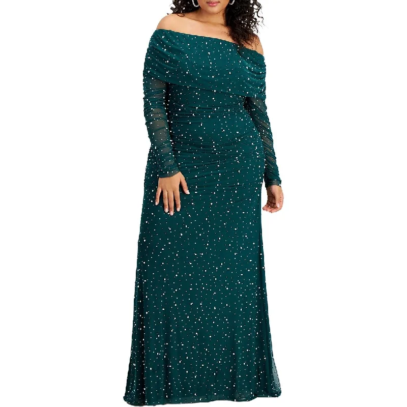 Plus Womens Beaded Polyester Evening Dress Tunics Handmade artisanal