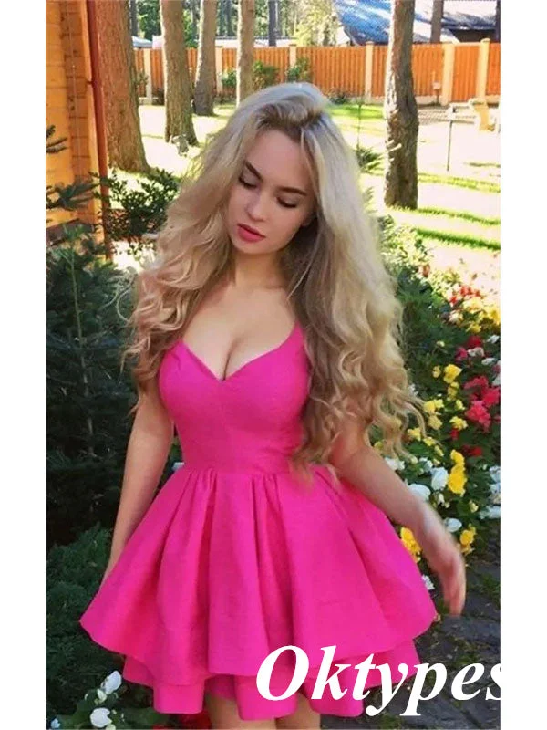 Sexy Azalea Satin Spaghetti Straps V-Neck A-Line Mini Dresses/ Homecoming Dresses,PDS0532 Classic Casual Mini Dress Sexy Azalea Satin Spaghetti Straps V-Neck A-Line Mini Dresses/ Homecoming Dresses,PDS0532 Classic Casual Mini Dress