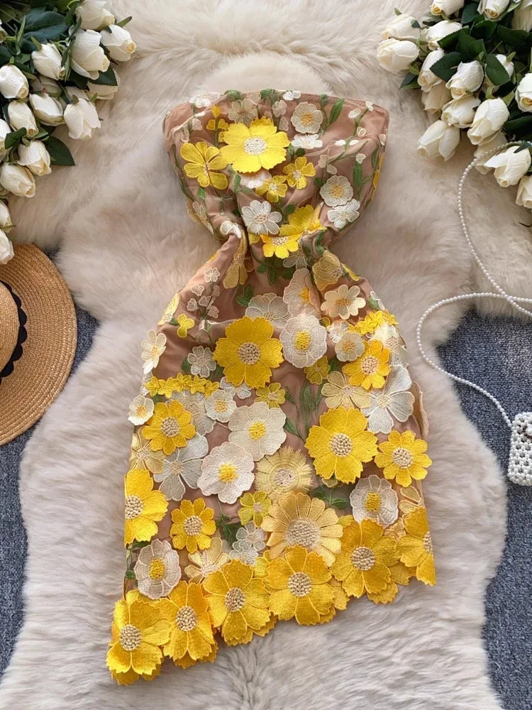 ZJKRL - France Fashion Elegant Flower Print Evening Dress Women Embroidered Strapless High Waist Party Dress Female High End Clothing Tunics Formal black ZJKRL - France Fashion Elegant Flower Print Evening Dress Women Embroidered Strapless High Waist Party Dress Female High End Clothing Tunics Formal black