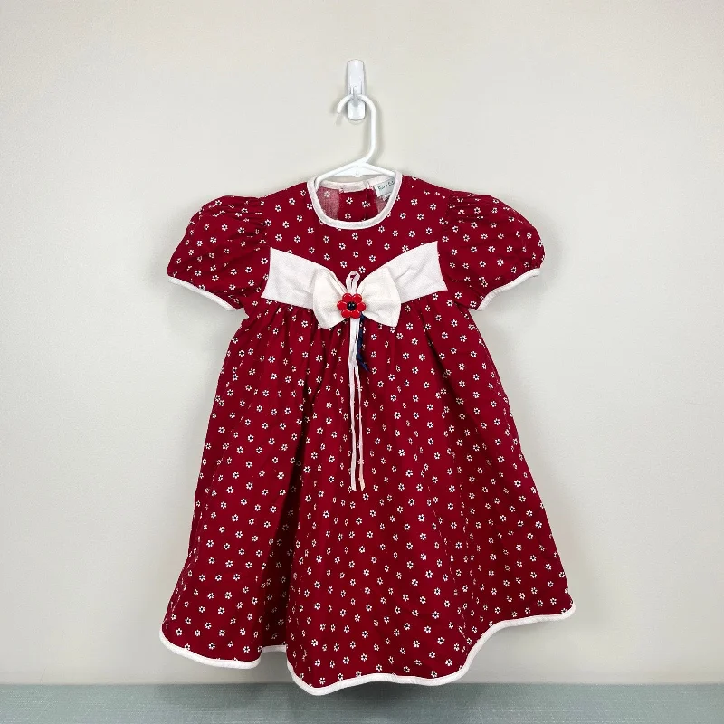 Vintage Rare Editions Red Floral Party Dress 6 Tunics Velvet soft