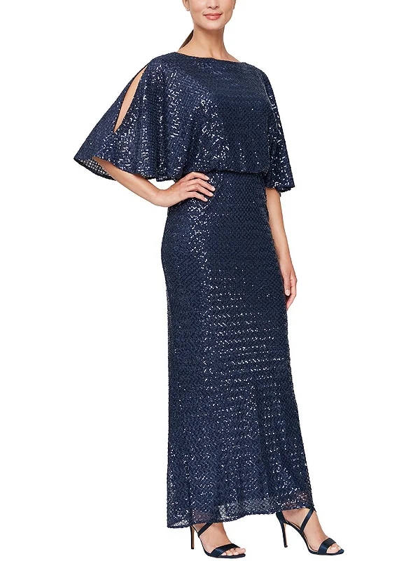 Womens Sequined Maxi Evening Dress Tunics Trousers formal