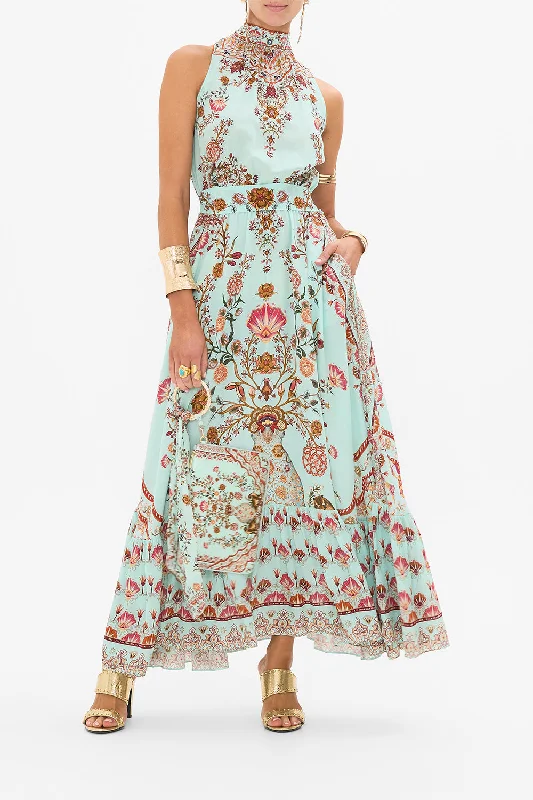 NECKTIE DRESS WITH ELASTICATED WAIST WEAVING WORLDS Tunics Ceremony elegant