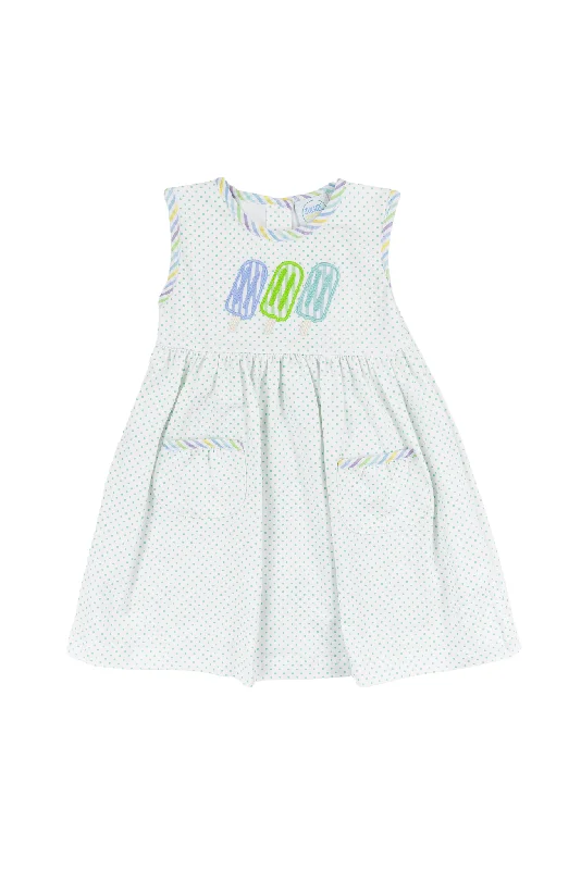 Girls Popsicle Party Dress Crew Neckline Sporty