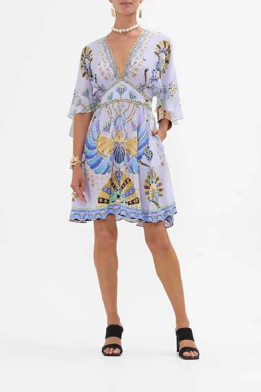 SHORT WAISTED DRESS UNDER SCARAB SKIES Tunics Yoga stretchy