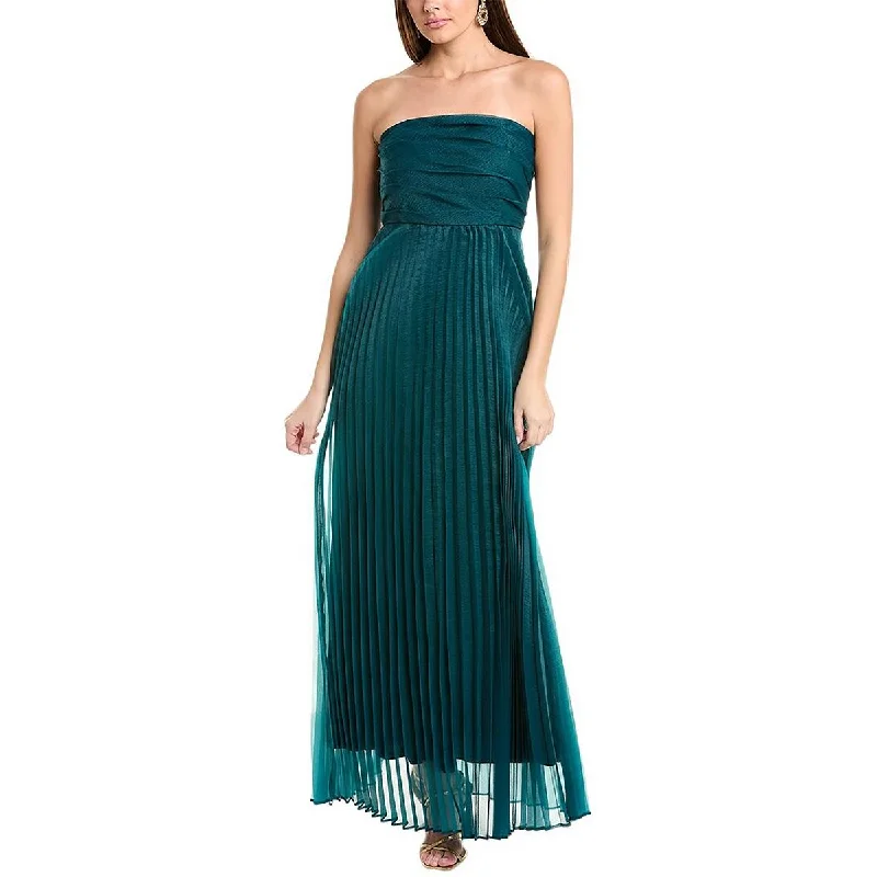 Womens Pleated Organza Evening Dress Tunics Formal black