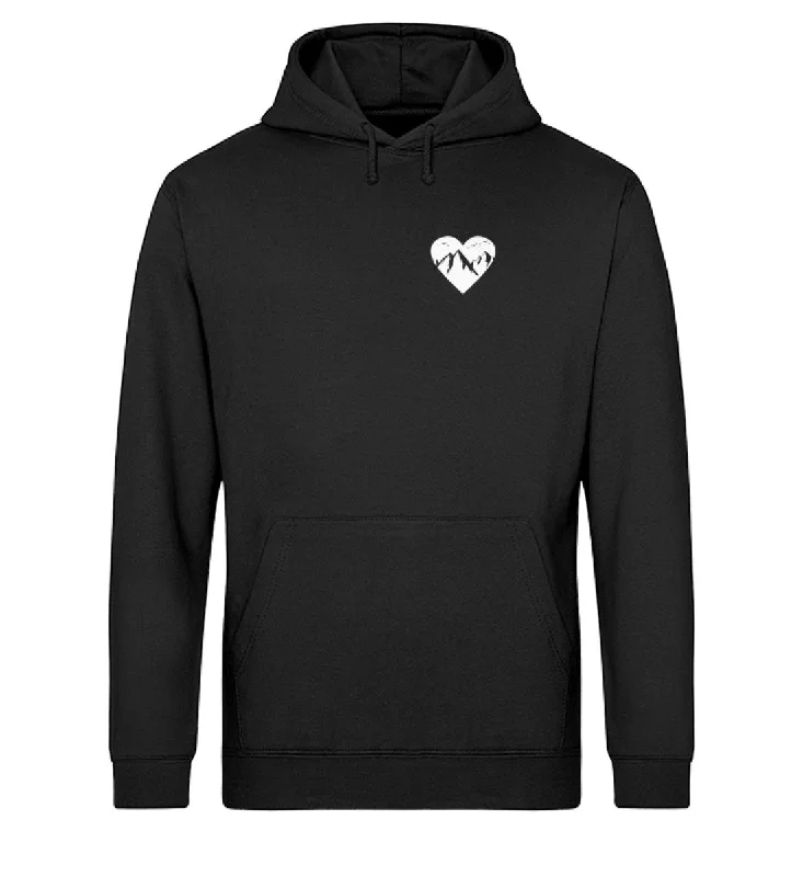 Herz für Berge - Unisex Organic Hoodie Hoodie with Magnetic Closure Innovative Modern Herz für Berge - Unisex Organic Hoodie Hoodie with Magnetic Closure Innovative Modern