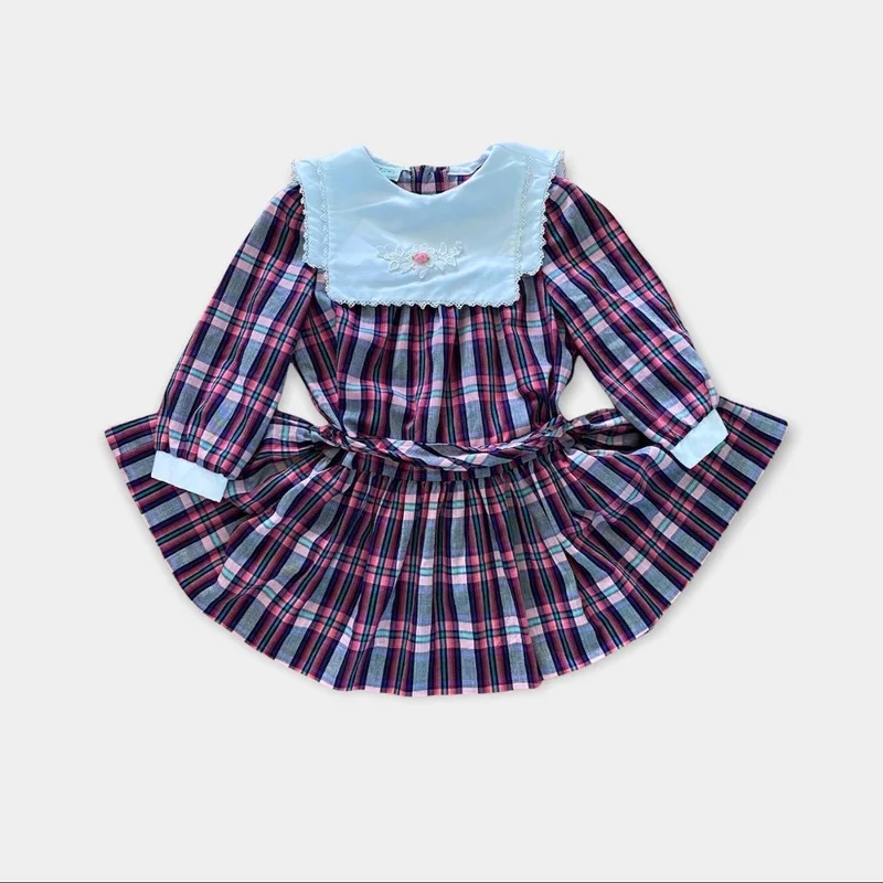 Vintage Girls Rare Editions Plaid Party Dress 6 Tunics Canvas sturdy