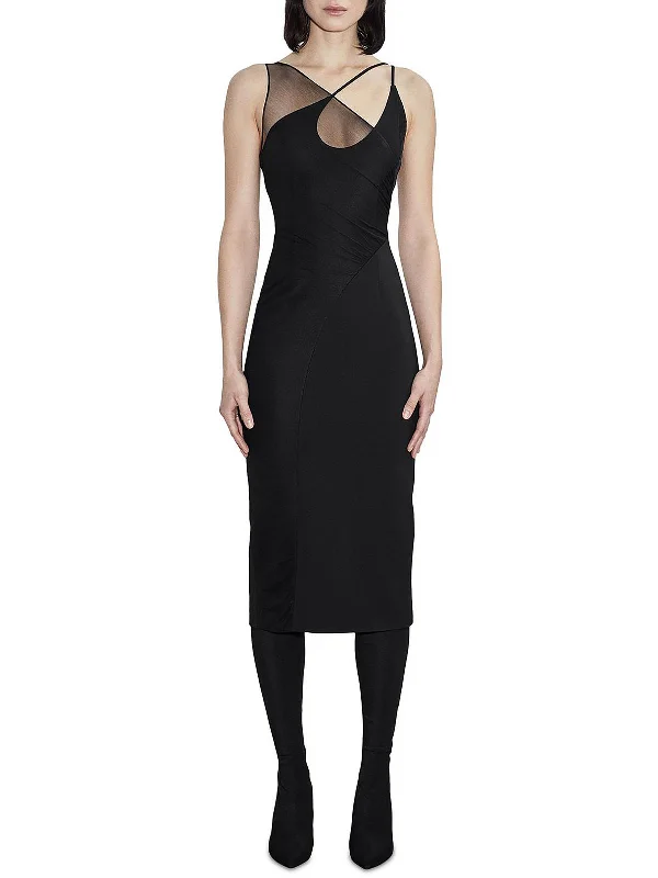 Kaia Womens Mesh Overlay SLeeveless Cocktail and Party Dress Tunics Gym athletic