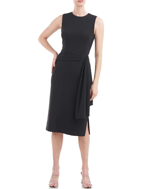 Womens Pleated Sleeveless Cocktail and Party Dress Tunics Sophisticated sleek