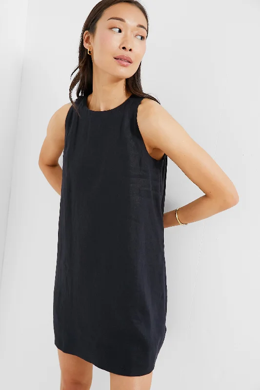 Navy Linen Pauline Dress Tunics Sophisticated sleek