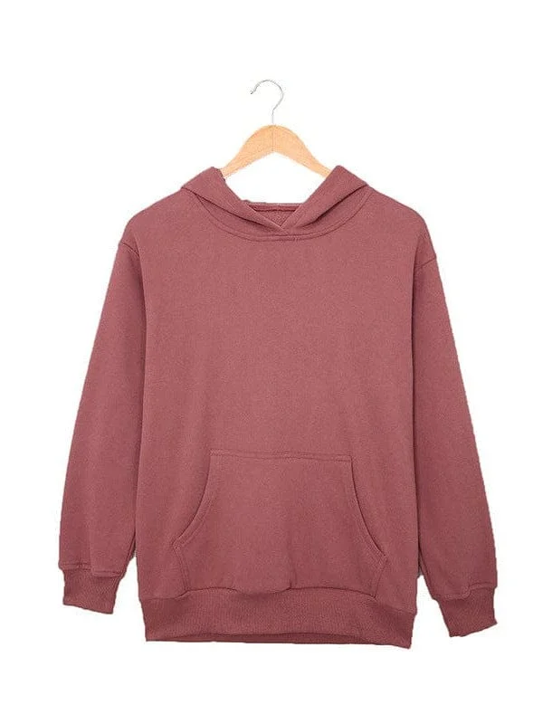 Basic Sweatshirt Hoodie with Hem Ribbing Snug Secure