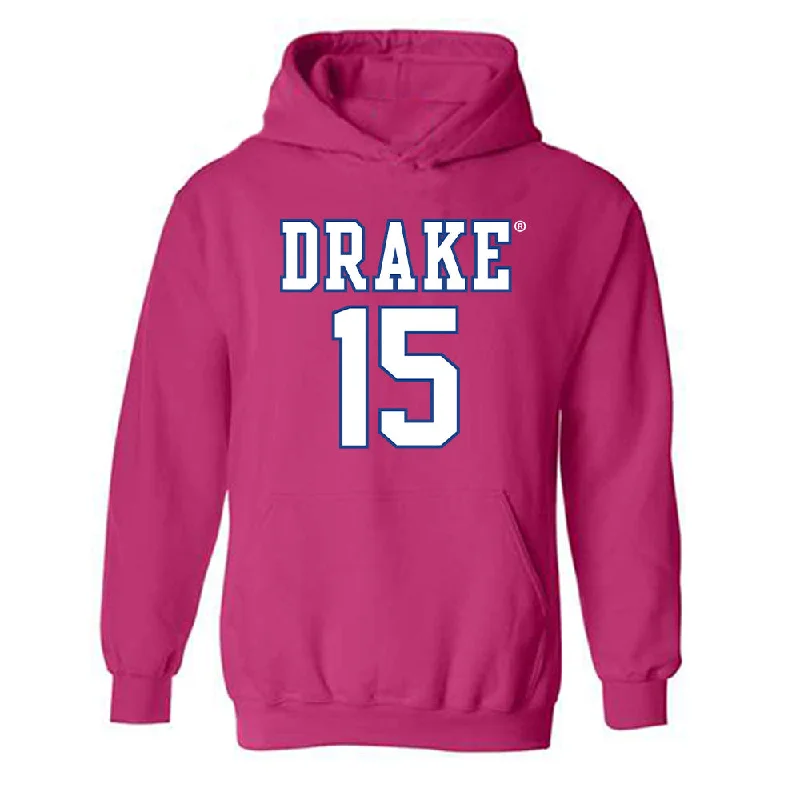 Drake - NCAA Women's Basketball : Maggie Taylor - Classic Shersey Hooded Sweatshirt Hoodie with High Neck Warm Protective Drake - NCAA Women's Basketball : Maggie Taylor - Classic Shersey Hooded Sweatshirt Hoodie with High Neck Warm Protective