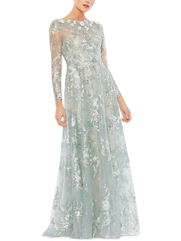 Womens Embroidered Maxi Evening Dress Tunics Plaid country