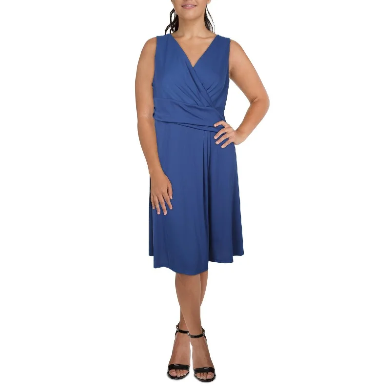 Womens Pleated Jersey Wear To Work Dress Tunics Ceremony elegant