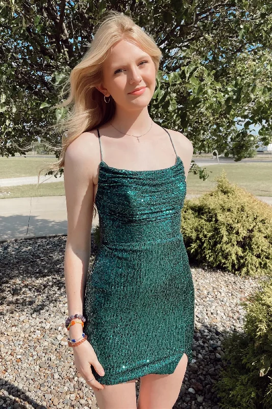 Straps Dark Green Cowl Neck Tight Mini Dress,Dark Green Homecoming Dress Y2948 Modern Satin Mini Dress Straps Dark Green Cowl Neck Tight Mini Dress,Dark Green Homecoming Dress Y2948 Modern Satin Mini Dress