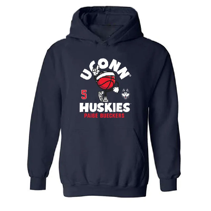 UConn - NCAA Women's Basketball : Paige Bueckers - Fashion Shersey Hooded Sweatshirt Hoodie with Hem Applique Textured Unique UConn - NCAA Women's Basketball : Paige Bueckers - Fashion Shersey Hooded Sweatshirt Hoodie with Hem Applique Textured Unique