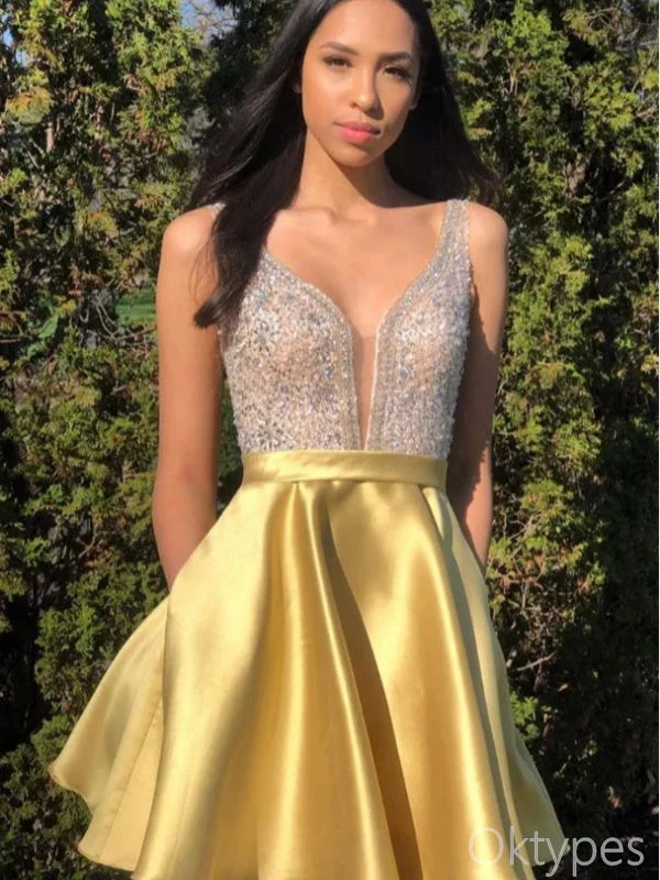 Pretty Yellow Empire Sweetheart Spaghetti Strap Women Mini Dresses Homecoming Dresses, PDS0561 Elegant Silk Mini Dress Pretty Yellow Empire Sweetheart Spaghetti Strap Women Mini Dresses Homecoming Dresses, PDS0561 Elegant Silk Mini Dress