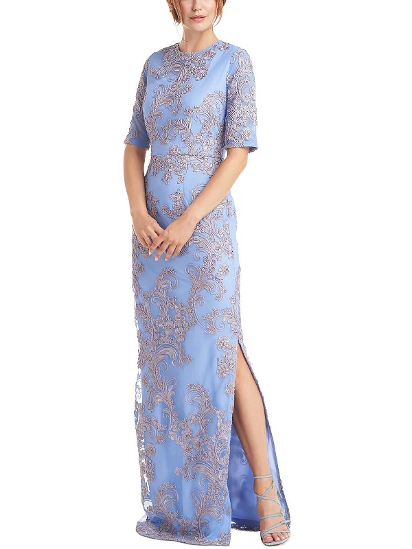Mallory Womens Embroidered Soutache Evening Dress Tunics Chinos classic
