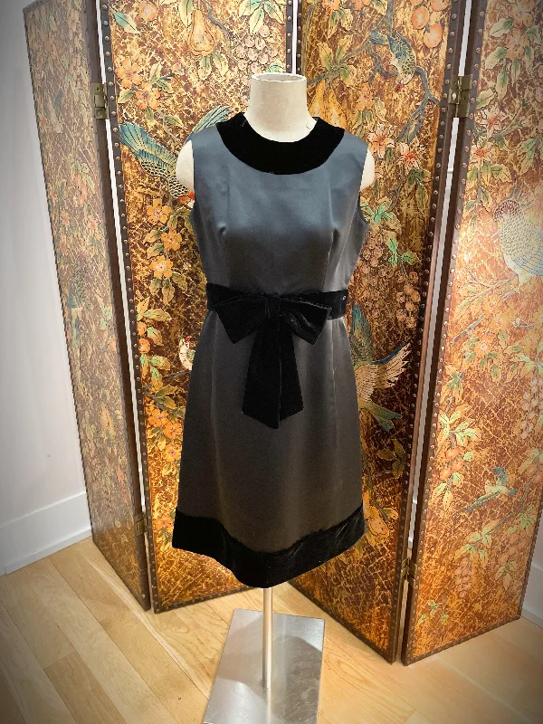 1960s Black Satin & Velvet Party Dress Tunics Plaid country