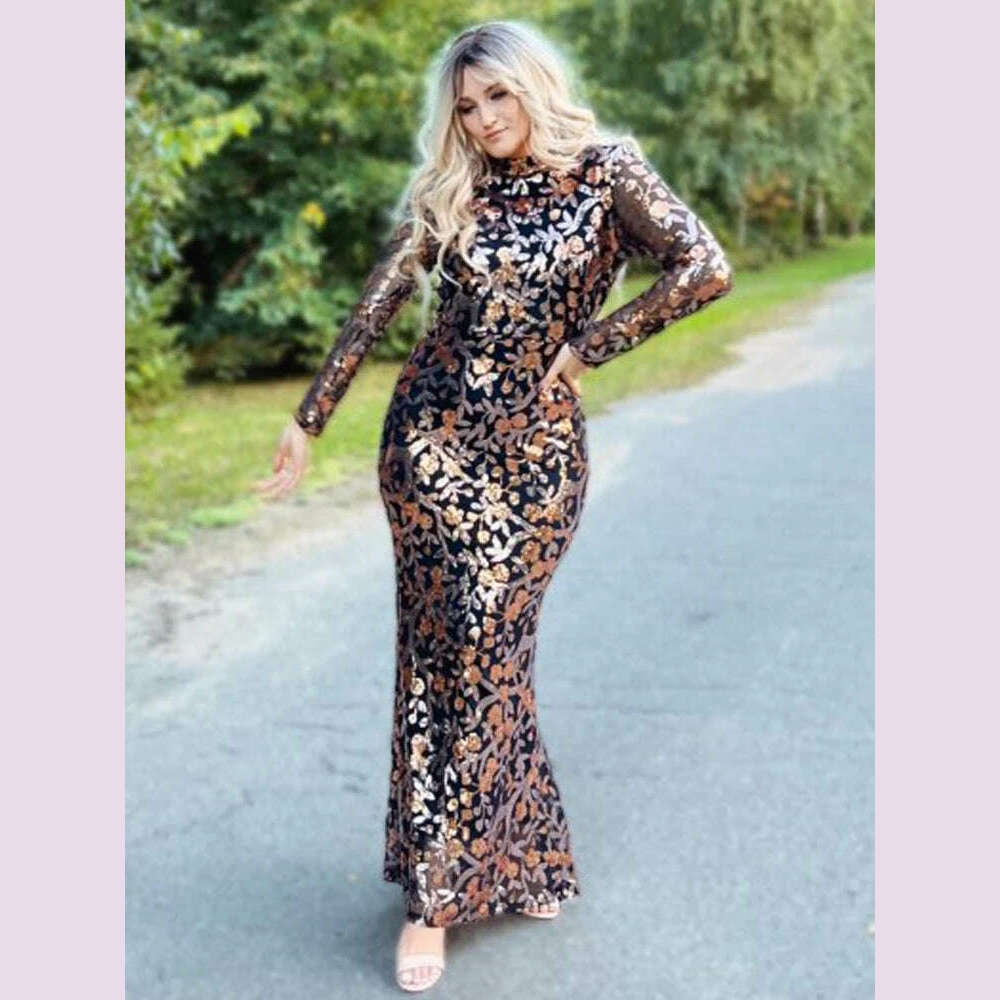 High Neck Luxury Full Sleeve Sequined Flowers Cocktail Prom Gown Bodycon Mermaid Long Celebrity Evening Party Dress Women 2024 Tunics Handmade artisanal High Neck Luxury Full Sleeve Sequined Flowers Cocktail Prom Gown Bodycon Mermaid Long Celebrity Evening Party Dress Women 2024 Tunics Handmade artisanal