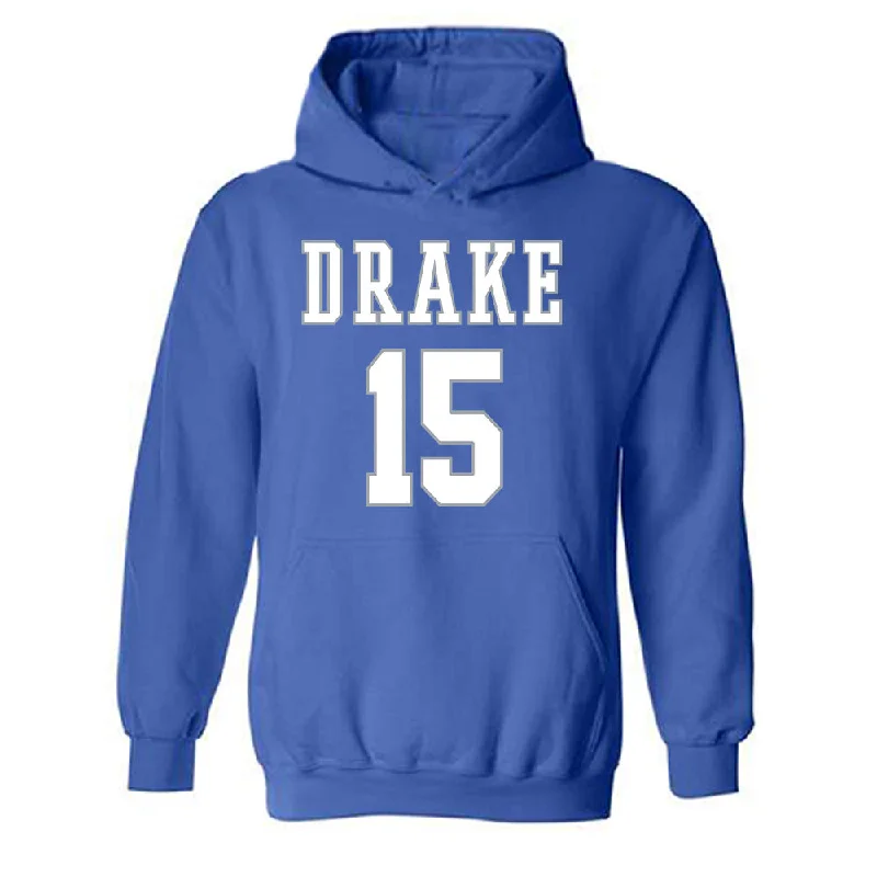 Drake - NCAA Women's Basketball : Maggie Taylor - Classic Shersey Hooded Sweatshirt Hoodie with Button Placket Classic Preppy Drake - NCAA Women's Basketball : Maggie Taylor - Classic Shersey Hooded Sweatshirt Hoodie with Button Placket Classic Preppy