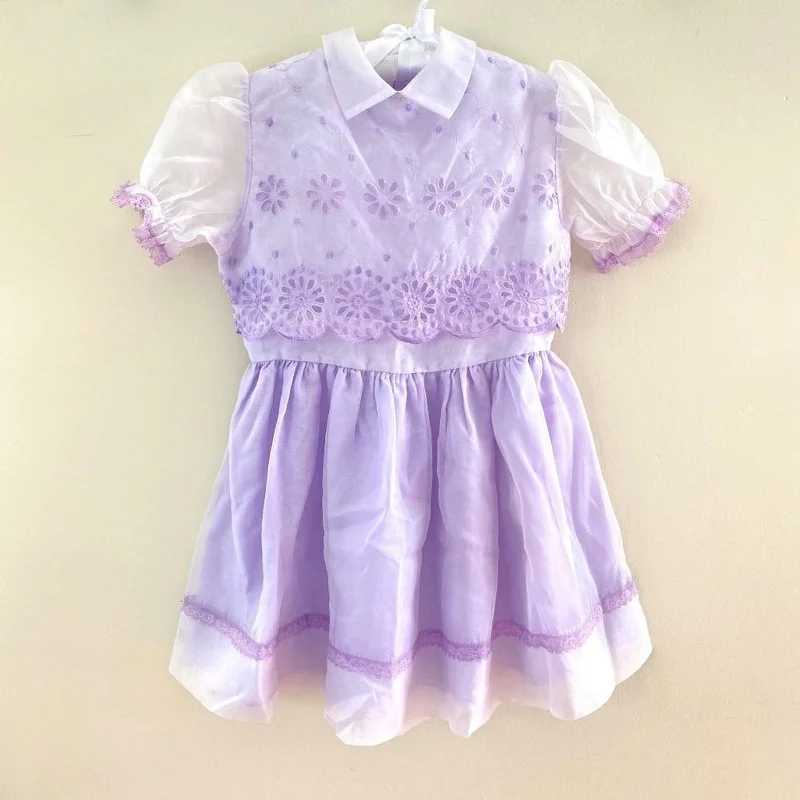 Vintage Claire Brooke Originals Sheer Purple Party Dress Tunics Business professional