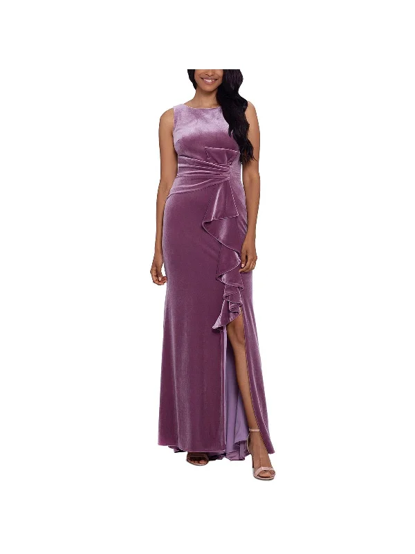 Womens Velvet Fit & Flare Cocktail and Party Dress Tunics Chic fashionable