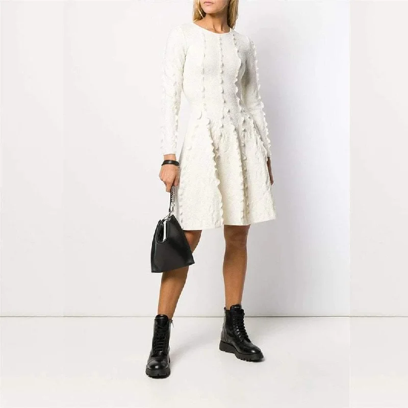 Top Quality White Jacquard Party Dress Tunics Chinos classic