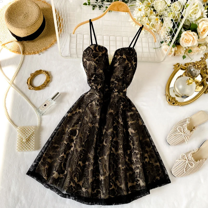 Beautiful Spaghetti Strap Lace Party Dress     S535 Chiffon Maxi Beach
