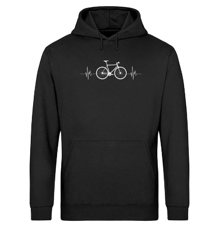 Fahrrad Herzschlag - Unisex Organic Hoodie Hoodie with Ribbed Hem Stretchable Secure Fahrrad Herzschlag - Unisex Organic Hoodie Hoodie with Ribbed Hem Stretchable Secure
