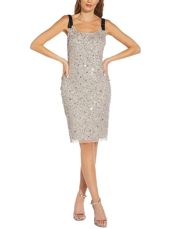 Plus Womens Bow Strap Midi Cocktail and Party Dress Tunics Favorite customer