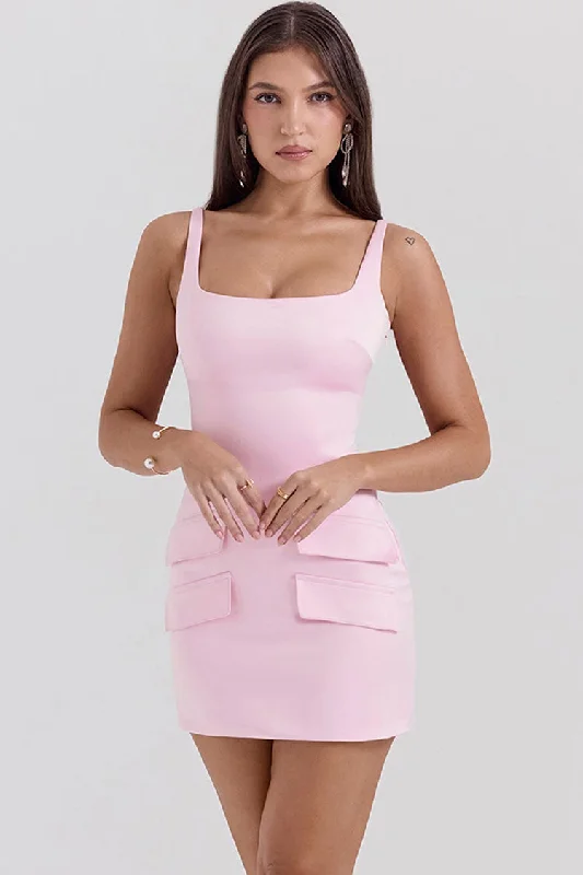 Silky Satin Square Neck Flap Trim Sheath Sleeveless Party Mini Dress Stylish Ruffle Mini Dress Silky Satin Square Neck Flap Trim Sheath Sleeveless Party Mini Dress Stylish Ruffle Mini Dress