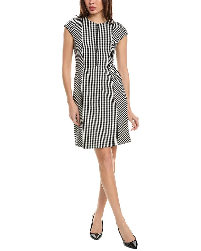 Elie Tahari Gingham Sheath Dress Tunics Prom sequined