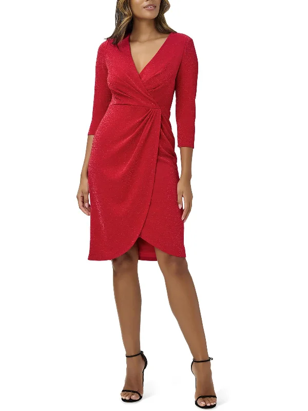 Womens Metallic Knee-Length Cocktail and Party Dress Tunics Sophisticated sleek
