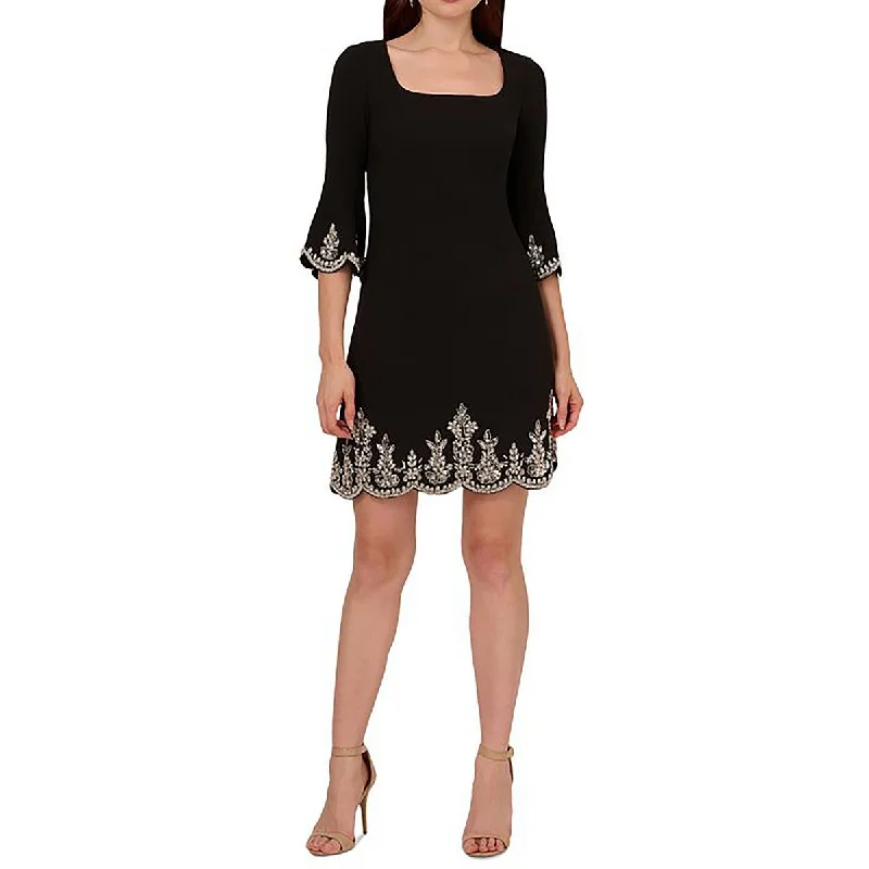 Womens Beaded Crepe Evening Dress Tunics Gym athletic