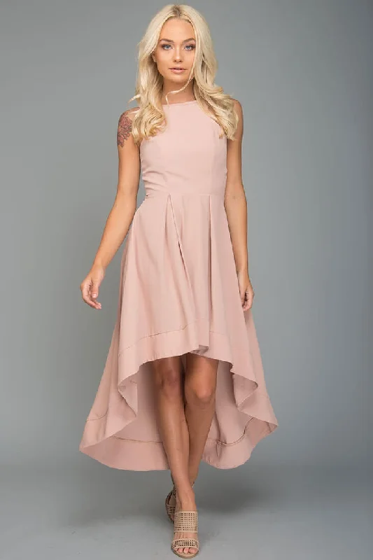 Eliana High-Low Party Dress Blush Tunics Fall fleece