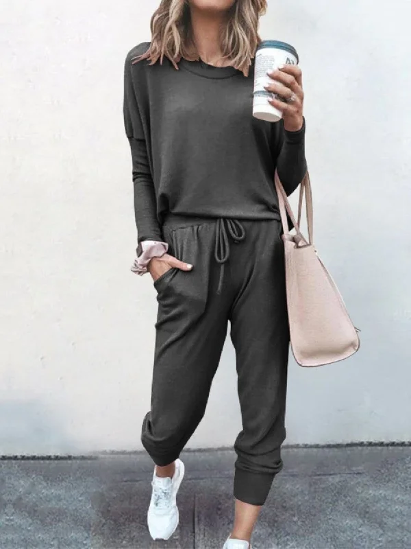 2 Piece Knitted Cotton Lounge Sweatshirt Hoodie with Neon Bright Vibrant