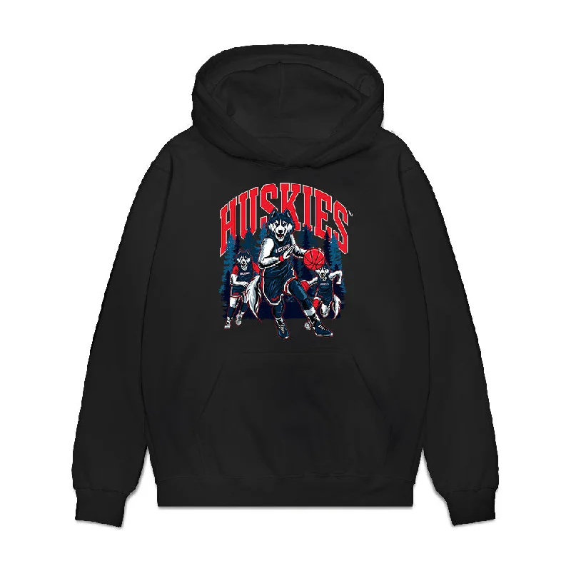 UConn - NCAA Women's Basketball : Ashlynn Shade - Ball is Life - Huskies In the Woods Premium Hooded Sweatshirt Hoodie with Tie-Dye Psychedelic Retro UConn - NCAA Women's Basketball : Ashlynn Shade - Ball is Life - Huskies In the Woods Premium Hooded Sweatshirt Hoodie with Tie-Dye Psychedelic Retro