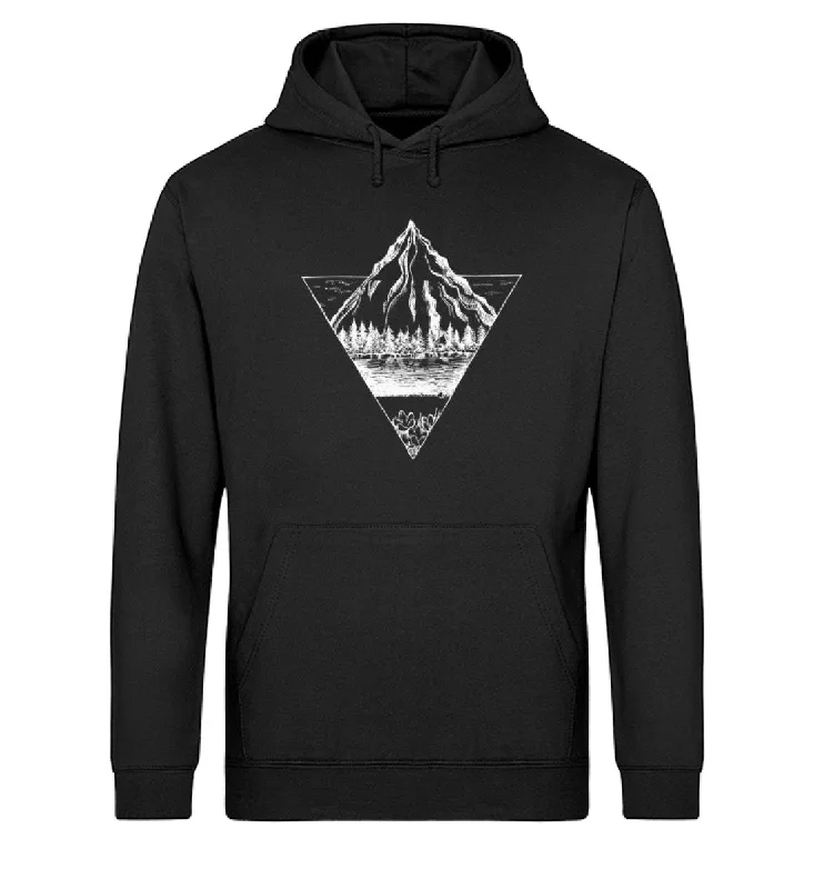 Berg - Geometrisch - Unisex Organic Hoodie Hoodie with Hidden Zipper Minimalist Clean Berg - Geometrisch - Unisex Organic Hoodie Hoodie with Hidden Zipper Minimalist Clean