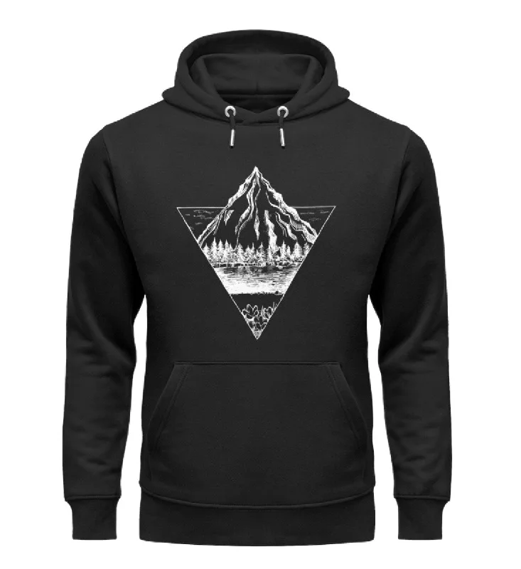 Berg - Geometrisch - Unisex Premium Organic Hoodie Hoodie with Slit Hem Functional Movement Berg - Geometrisch - Unisex Premium Organic Hoodie Hoodie with Slit Hem Functional Movement