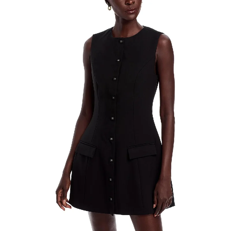 Womens Pocket Polyester Fit & Flare Dress Tunics Travel practical