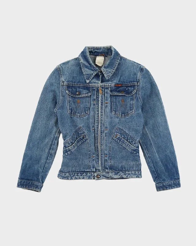Vintage 1960s 1970s Denim Jacket - S Cardigan Sweater Pullover