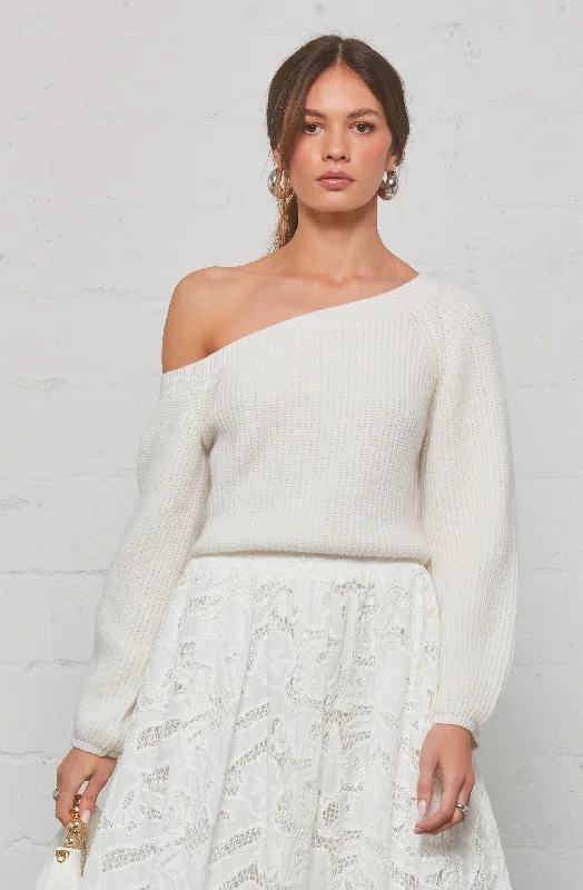 Ottolia Off Shoulder Sweater Beaded Sweater Sequined Faux Fur