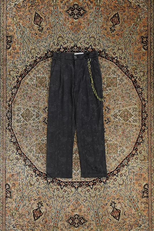 Song for the Mute LONG WORK PANT(FLOWER) Elegant Wool Trousers