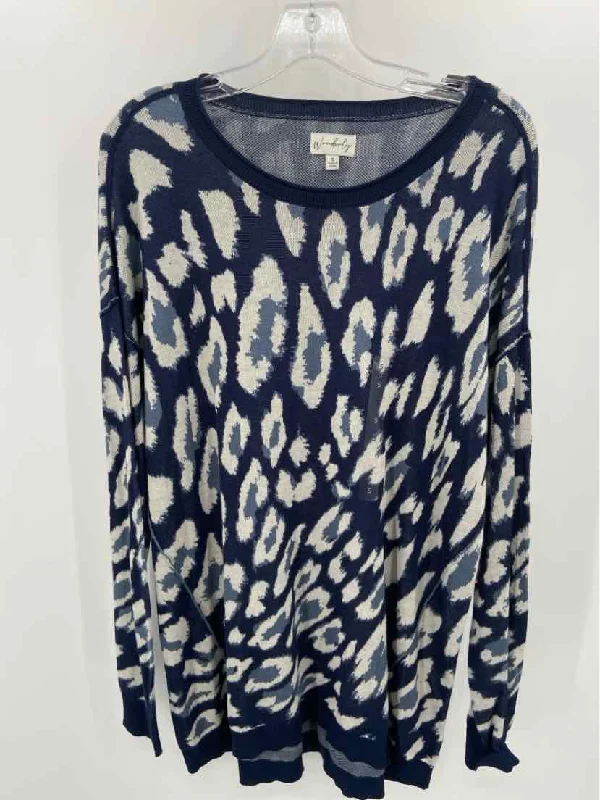 Pre-Owned Wonderly Navy Size Small Sweater Nylon Fabric Polyester Fabric Spandex Fabric Pre-Owned Wonderly Navy Size Small Sweater Nylon Fabric Polyester Fabric Spandex Fabric