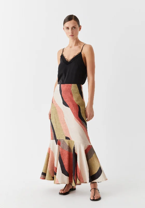 Freya Skirt_Print satin skirt smooth