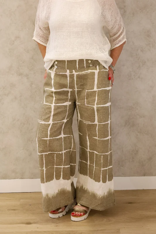 Rayna Linen Pant in Mocha Cozy Knit Pants