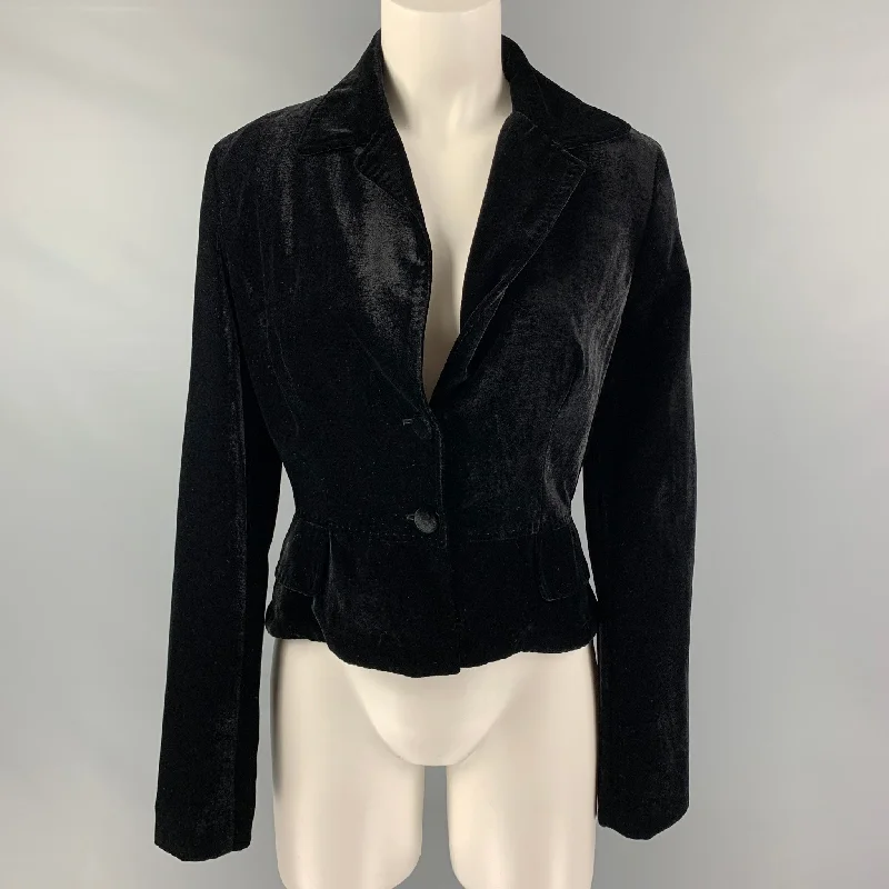 MARTIN GRANT Size M Black Viscose Blend Single breasted Jacket Print Jacket Jacquard Jacket Embroidered Jacket MARTIN GRANT Size M Black Viscose Blend Single breasted Jacket Print Jacket Jacquard Jacket Embroidered Jacket